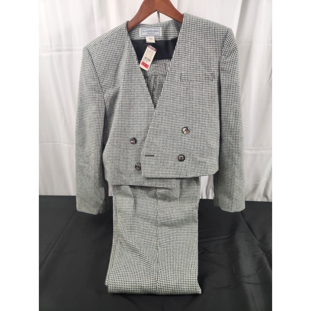 Vintage Norton McNaughton Plaid 2pc Lined Suit Set Size 12 Y2K NOS